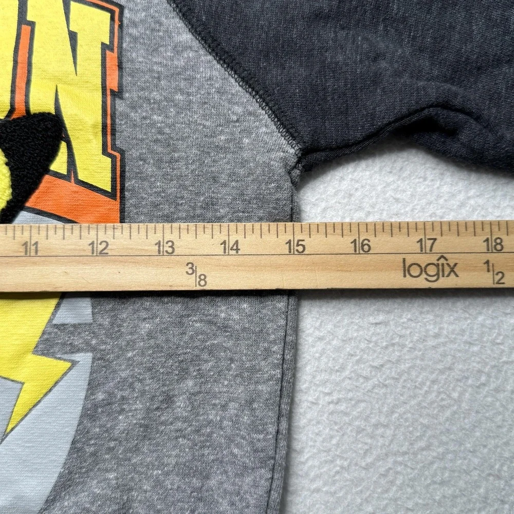 Vtg 90s Pokemon Pikachu Sweatshirt Boys Sz XS Gray Black Raglan Crewneck Graphic